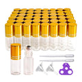 50 PCS Essential Oil Roller Bottles 3ml Clear Glass Roller Bottles with Stainless Steel Roller Ball,Gold Caps,for Travel Perfume-2 Funnels, 2 Dropper, 1 Opener(3ml)