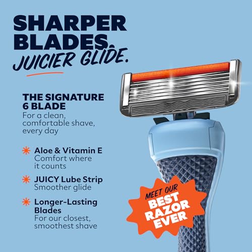 Dollar Shave Club | The Member Exclusive Shave Set | 4 Extra Close Refill Cartridges, 1 Handle (Blue), 1 Shave Butter 3 ounce, 1 Razor Cover, Razors for Men