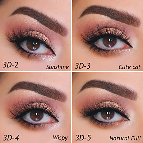 Eliace False Eyelashes Natural look Cat Eye Lashes Wispy Strips 3D Mink Lashes Fulffy,NEW 50 Pairs 5 Styles Fake Eyelashes,Faux Volume Curly Full,Thin Lash Band Soft Comfortable Lightweight Lash Pack