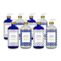 Savon Bleu Hand Soap Collection - 16oz Glass Bottles - 8 Pack - Home and Body Company - French Lavender, Cotton Blossom, Orange Blossom, Lemon Verbena