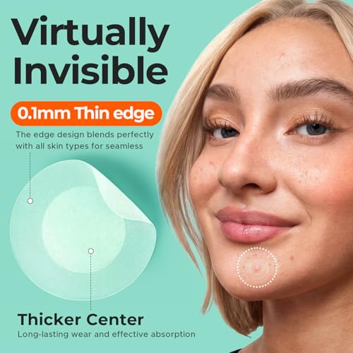 TKTK Pimple Patches for Face, 0.01cm Ultra-Thin Invisible Acne Patches, Hydrocolloid Patches for Breakouts, Absorbs Zits & Blemish, Suitable Under Makeup, 2 Sizes(10mm/12mm) 168 count