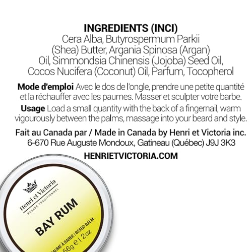 Beard Balm For Men - Moisturizing, Non-Greasy Beard Softener, Soothes and Nourish Beard and Skin, Prevents Dryness, Flaking, Dandruff, Skin Irritation, Ingrown Hairs, Handmade Beard Balm ? Bay Rum 56g