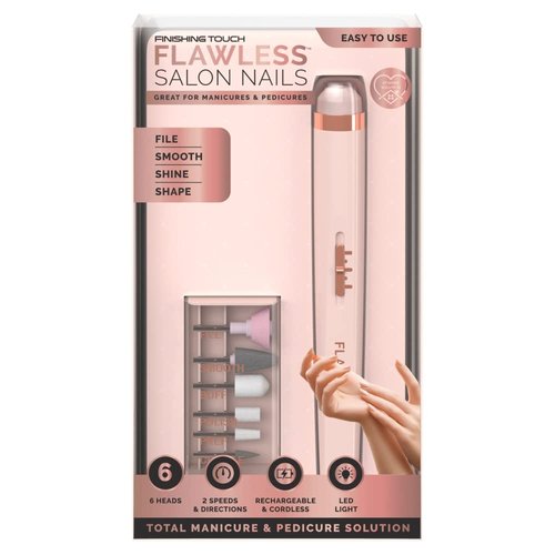 Finishing Touch Flawless Salon Nails - Professional Manicure Set for an at-Home Salon Experience - Files, Buffs, Shines, and Polishes for Instantly Beautiful Nails