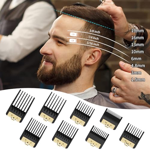 8 Pack Premium Clipper Guards Fit for BaBylissPRO Barberology FX870, FX890, FX825, and FX673 Clippers, Replacement Guards with Metal Clip - From 1/16-3/4 inch Snap on Comb Set for Babyliss Clippers