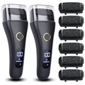 2 Pack Electric Foot File Callus Remover for Feet - Larger Grinding Head&3Speed, Pedicure Kit Foot Scrubber Dead Skin Callus Remover, Foot Care Kit Pedicure Tools for Callus Hardskin Dry Cracks