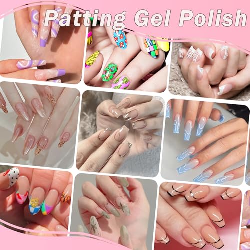 Sponge Pat Pat Gel Polish Pallete Tool Kit, 57 Colors Ombre Nails Gel Paint for Nail Art Gradient Painting Gel Blush Blooming Aura French Manicure, Valentines Day Gifts UV/LED Curing DIY Nail