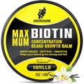 Biotin Beard Balm for Men ? Vanilla Beard Balm for Growth & Styling ? With Castor Oil, Jojoba & Shea Butter ? Softens & Thickens ? 2 OZ
