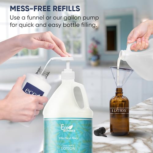 Terra Pure 1-Shoppe Eco Botanics Natural Lotion with Raw Honey & White Tea | Gallon Jug Bulk Toiletries for Airbnb, Vacation Rentals, and Home Bathroom | Refill For Soap Dispensers