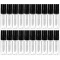 Beautyflier 20 Pack 1.5 ml Empty Lip Gloss Tubes Containers Clear Mini Refillable Lip Balm Bottles with Rubber Inserts for Lipstick Samples Travel DIY Makeup