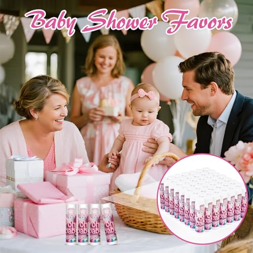 60 Pack Oh Baby Lip Balm Set, Baby Shower Favors for Guests,Shower Game Winner Gifts, Gender Reveal Party Favors