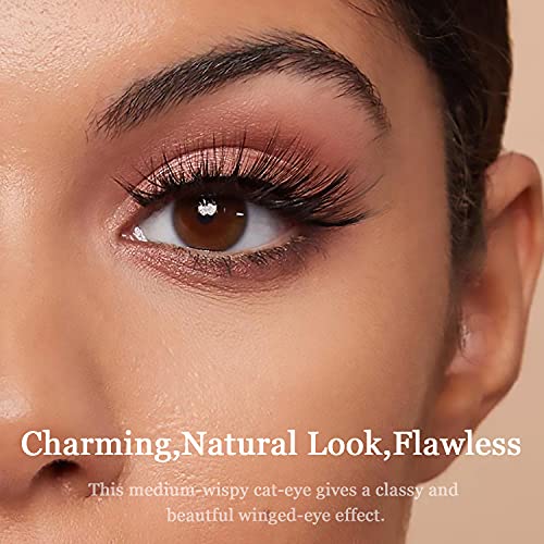3D Magnetic Eyelashes with Eyeliner Kit - 7C SevenCrown Magnetic Lashes Natural Looking with Upgraded 4 Tubes of Liner Waterproof, Long Lasting,10 Pairs Reusable False Eyelashes Easy to Apply.