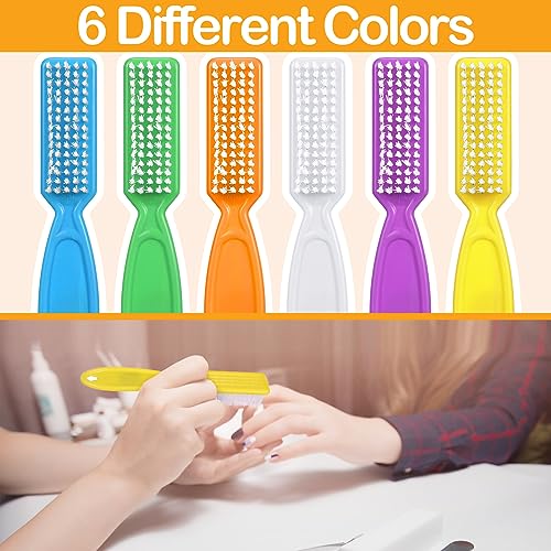Mifoci 120 Pcs Handle Grip Nail Brush for Cleaning Fingernails Cleaner Scrub Brush Bulk Hand Cleaning Brushes Soft Stiff Bristles Pedicure Manicure Tools for Nail and Toe(Neon Color)
