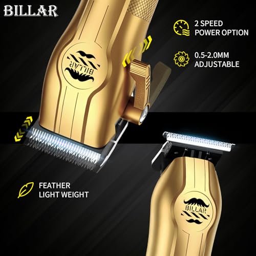 BILLAR¢ç Professional Barber Clippers and Trimmer Set - Foil Shaver Professional Hair Clippers for Men, Mens Cordless Hair Clipper for Barbers Haircut Kit£¨Golden£©