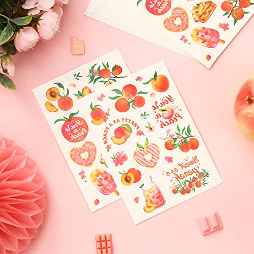 Pink Peach Theme Tattoos, Fruit Temporary Tattoos for Summer Party Decorations, Just Peachy Decor for Sweet As a Peach Party Decorations Supplies