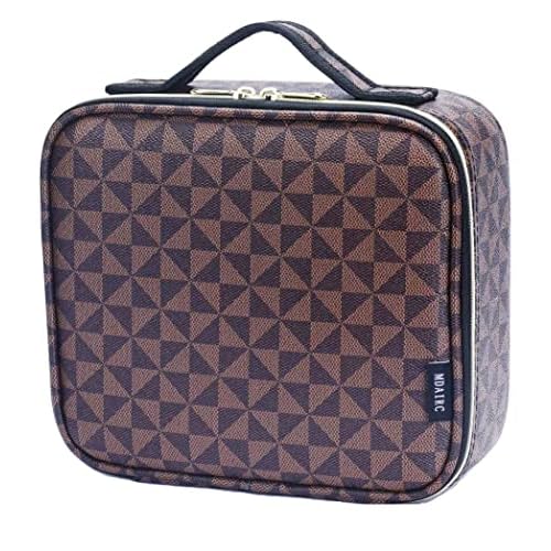 Travel Makeup Train MAKE UP Case Makeup Cosmetic Case Organizer Portable Artist Storage Bag with Adjustable Dividers for Cosmetics Makeup Brushes Toiletry Jewelry Digital Accessories