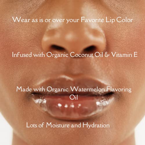 Moisturizing Lip Gloss (10 mL)- Vegan Clean Lipgloss that Hydrates & Conditions Lips with Subtle Flavor- Tinted Lip Gloss in Watermelon