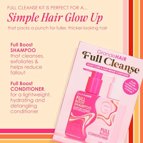Grande Cosmetics GrandeHAIR Full Cleanse Travel Kit - Travel Size Shampoo & Conditioner - for Healthier, Fuller-Looking Hair