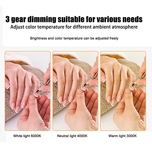Half Moon Nail Desk Lamp, 35W 28 Inch LED Table Lamp for Nails, Nails Art Arc Table Lamp, Adjustable Brightness and Color Temperature, for Manicure, Tattoo, Lash, HEAYZOKI0W7T4VG3SD
