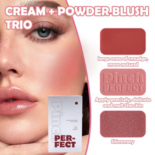 Buildable Blush Palette ? Vegan & Cruelty-Free Cream + Powder Cheek Color Trio for Natural & Long-Lasting Finish (04 Rosewood Reverie, Cream Blush: 0.09 oz / 2.5 g Powder Blush: 0.25 oz / 7 g)
