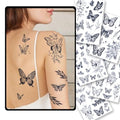 Butterfly Semi-Permanent Tattoos for Women - 2 Weeks Long Last,Realistic Butterfly Fake Tattoos for Body Art/Fades Naturally/No Reflection/Waterproof