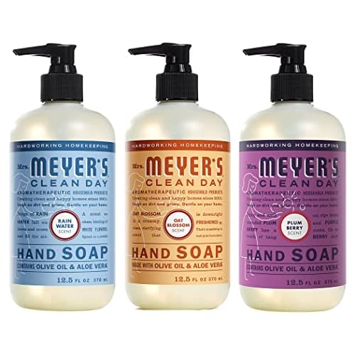Mrs. MEYER'S CLEAN DAY New Spring Scent Variety Pack (Rain Water + Oat Blossom + Plum Berry)