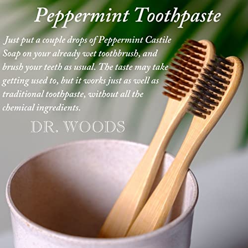 Dr. Woods Peppermint Liquid Castile Soap with Pump - Castile Soap with Pure Peppermint Oil, Body Wash for Men and Women, Contains Olive Oil, Natural Cleaner for Face, Hands, and Body - 32 Fl Oz