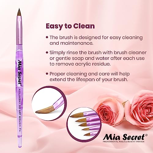 Mia Secret Kolinsky Art Brush - 4 Size - Purple - 3D Nail Art
