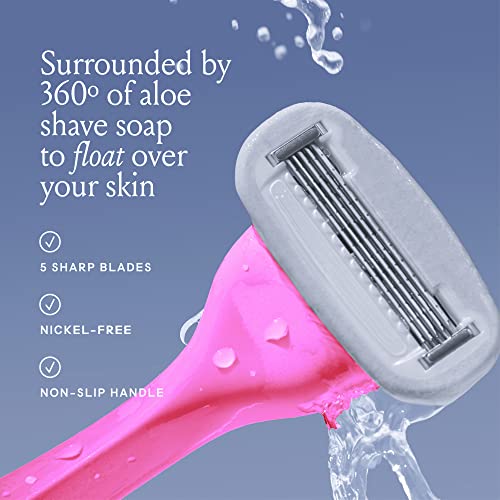 Billie Razors for Women Shaving Kit ? Women¡¯s Razor + 4 x 5-Blade Razor Refills + Magnetic Holder + Women¡¯s Razor Travel Case - DreamPop