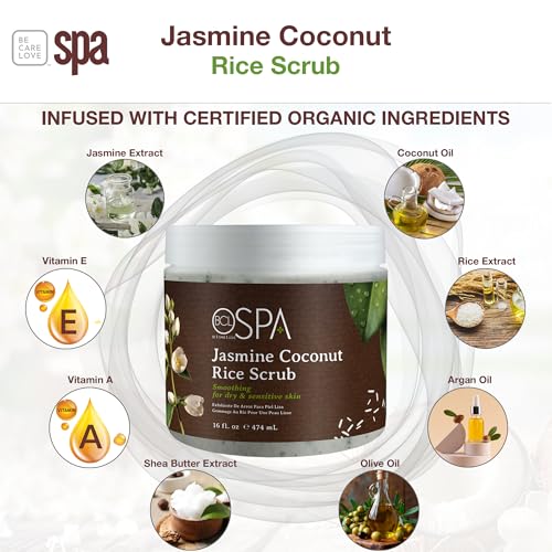 BCL SPA Rice Scrub, Jasmine Coconut, 16 Fl Oz