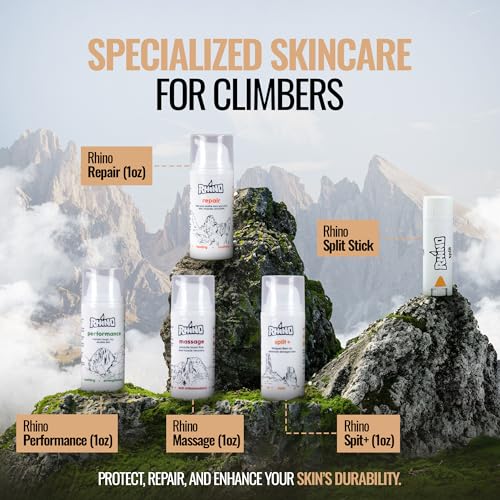 Rhino Skin Starter Kit Bundle - Climbing Skincare 5-Piece Set with Hand Cream, Lotion, Conditioner, Antiperspirant, and Balm | For Dry and Cracked Hands | Travel Size Hand Creams with Handmade Pouch