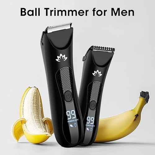 Manscape Body & Pubic Hair Trimmer for Men, Groin & Ball Trimmer Men, Electric Razor Bikini Trimmer, Body Groomer Ball Shaver for Smooth Wet/Dry Shaving, Led Light