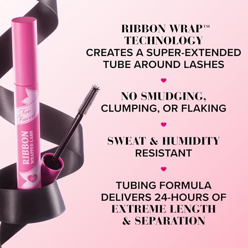 Too Faced Ribbon Wrapped Lash Mascara | Extreme Length Tubing Mascara with no Smudging, Flaking or Clumping