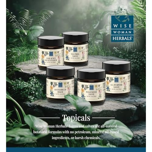 Wise Woman Herbals All-Purpose Salve, Herbal Balm with Calendula & Comfrey, Soothes Dry, Irritated Skin, Postpartum Skin Care, Nourishing Skin Support for All Ages, Non-GMO, 2 oz Jar