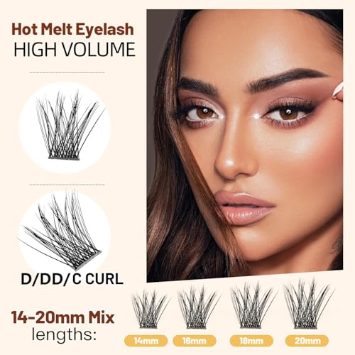 ¡æVAYATOR 120pcs Wide Cluster D Curl Professional Makeup Individual Cluster Eyelashes Grafting Fake False Eyelashes Eyelash Extension Individual Eyelash (WS-12mm)