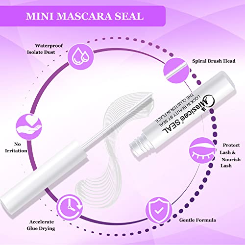 DIY Lash Extension Kit, Missicee Cluster Eyelash Extension Kit with Lash Bond & Seal, Applicator and Remover, 144 Pcs 0.10mm 56D 9-16mm Mixed Wide-stem Cluster Lash, Individual Lashes Kit at Home