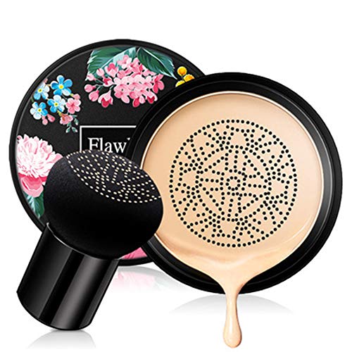 Air Cushion CC Cream Moisturizing Concealer Mushroom Head Brush Waterproof Makeup Foundation Moisture BB Cream for Women Girls (flower)