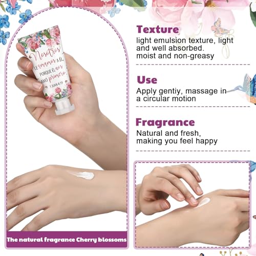 Leelosp 48 Pcs Mothers Day Gifts Spanish Bible Christian Women's Religious Hand Cream Bulk Cosmetic Hand Cream Inspirational Bible Verse Lotion for Mom Grandma Holiday Gift