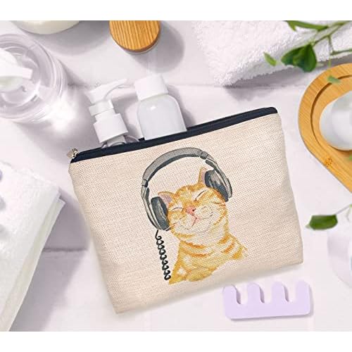 IWXYI Cat Lover Gifts,Cat Makeup Bag Zipper Pouch Travel Toiletry Gifts For Women Teenage Girls