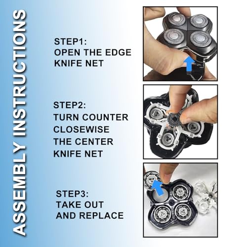 4PCS Shaver Replacement Blades,Shaver Replacement Heads for Pitbull Platinum Pro Shaver,Compatible with Skull Shaver Pitbull Gold PRO Shaver Replacement Blade