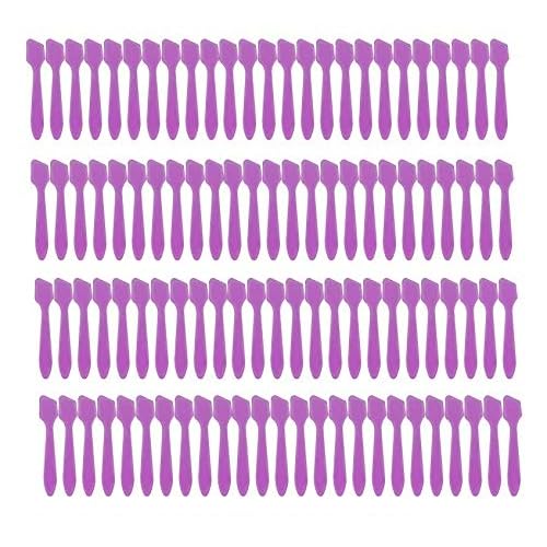 Reusable Mini Make-up Spatulas, 100 pieces,Violet.