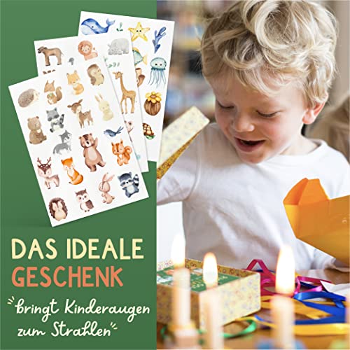 120 Skin-friendly Kids Tattoos - Dermatologically Tested & Rated VERY GOOD - Made in Germany - Our Temporary Tattoos for Kids (Animals Theme)
