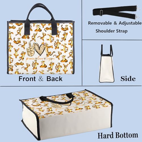 WZMPA Tiger Cosmetic Bag - Tiger Fans Gifts - Peace Love Makeup Zipper Pouch Bag - Merchandise (Love Tiger2-TB)