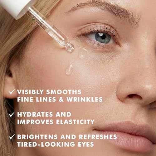 Skyn ICELAND Brightening Eye Serum, Peptides And Hyaluronic Acid Treatment, Helps Smooth Wrinkles, Improve Elasticity And Brightness. Lightweight Hydrating Formula For Under Eye Area, 0.4 Fl Oz