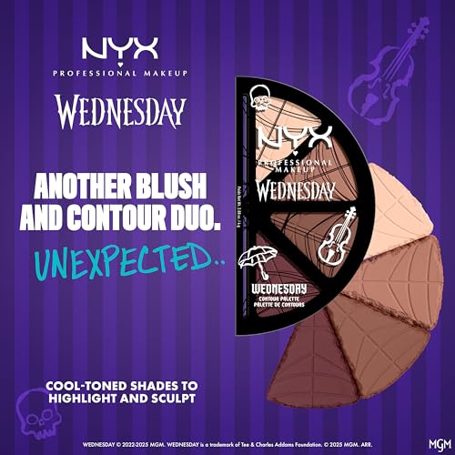 NYX PROFESSIONAL MAKEUP Wednesday Stained Glass Contour Palette, Makeup Palette with 4 Versatile, Intensely Pigmented Contour Shades