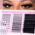 wiwoseo Bottom Lash Clusters with Spikes Lash Clusters Kit Mega Volume Lash Spikes Cluster Eyelash Extensions Kit Fairy Eyelash Clusters Spiky Cluster Lashes Clusters with Clear Lash Bond and Seal