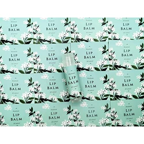 Homemade Skincare Products Adhesive Labels Stickers for Lip Balm Handcream Candle Container Tubes 20pcs (Lip Balm - Aqueduct Floral)