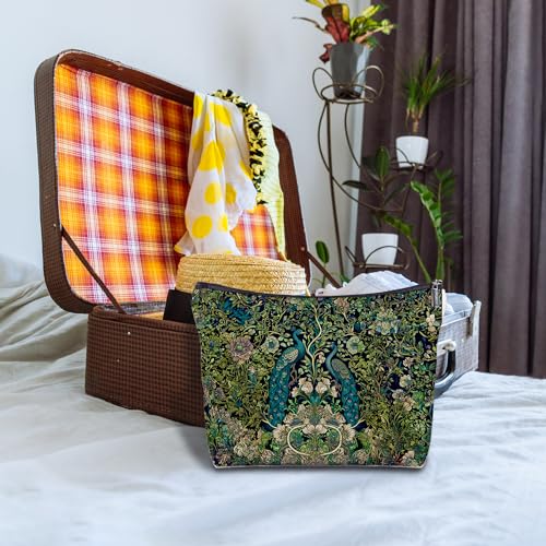 Peacock Decor Makeup Bag for Women - Peacock Gifts for Women Peacock Lovers, Peacock Small Cosmetic Bag for Purse, Cosmetic Bag Aesthetics, Animal Lover Gifts