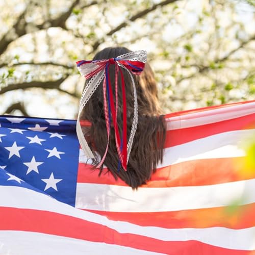 4th of July Accessories for Women Red White Blue Body Glitter Patriotic USA Dangle Star Sunglasses Ribbon Fourth of July Memorial Independence Day Outfit Gift Set