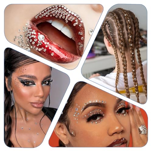 1320 Pcs Hair Gems, Self Adhesive Glitter Hair Jewels, Face Jewels Stickers for Makeup,Crafts, Home Decor Scrapbooking DIY, Face Rhinestones Stick on