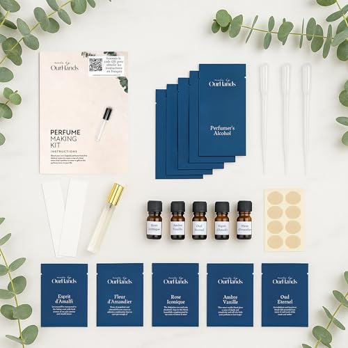 Perfume Making Kit Create Your Own Signature Perfume with 5 Premium Fragrance Oils, Perfumer¡¯s Alcohol, Reusable Glass Atomiser, and Custom Naming Stickers